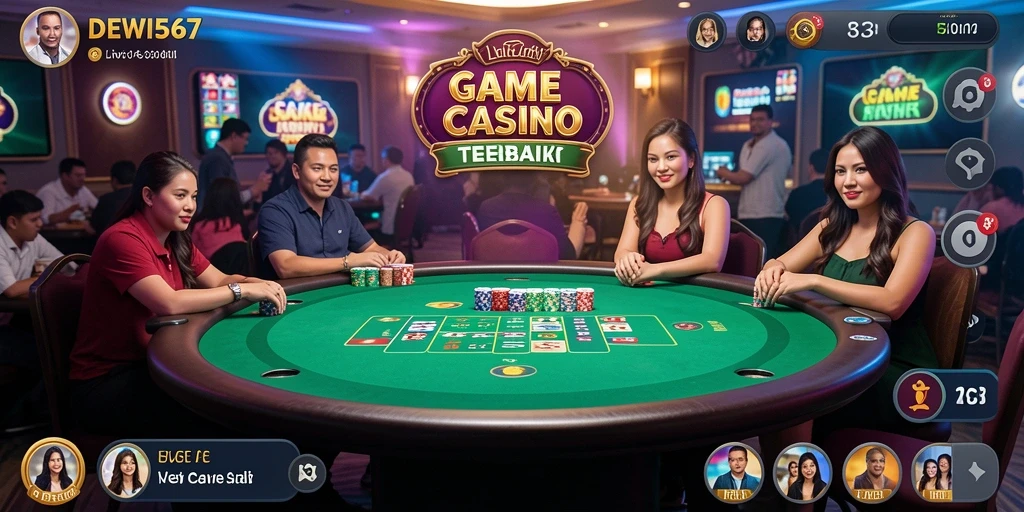 Tampilan seru gameplay Live Casino dengan dealer profesional.