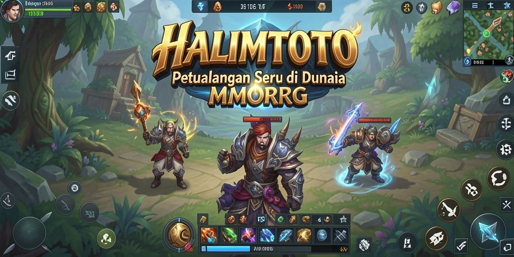 Screenshot gameplay HALIMTOTO yang menunjukkan aksi pertempuran seru di dunia MMORPG.
