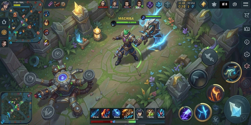 Screenshot <strong>IDR89</strong> menampilkan aksi pertarungan hero MOBA yang intens.