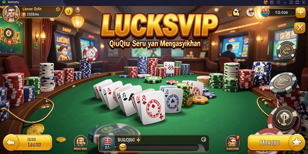 Tampilan seru gameplay dalam LUCKSVIP saat bermain QiuQiu.