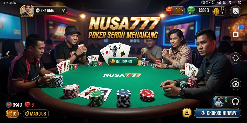 Tampilan gameplay poker yang mendebarkan di NUSA777.