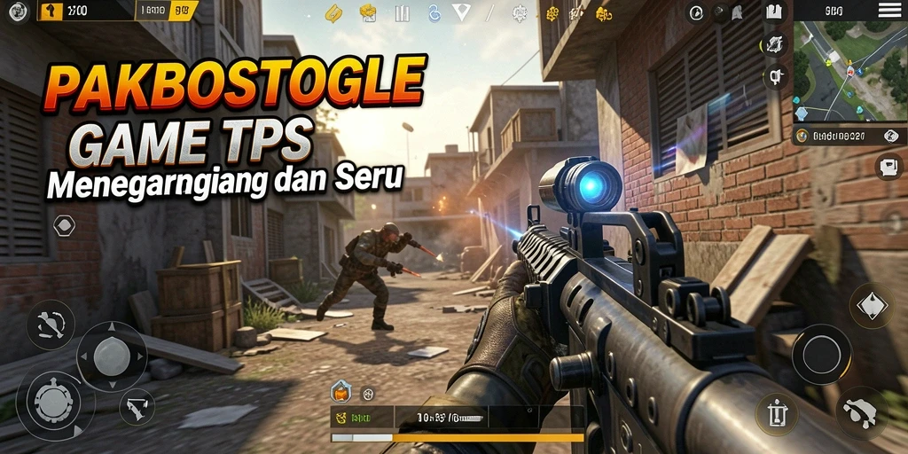 Screenshot gameplay PAKBOSTOGEL dengan aksi tembak-menembak yang intens.