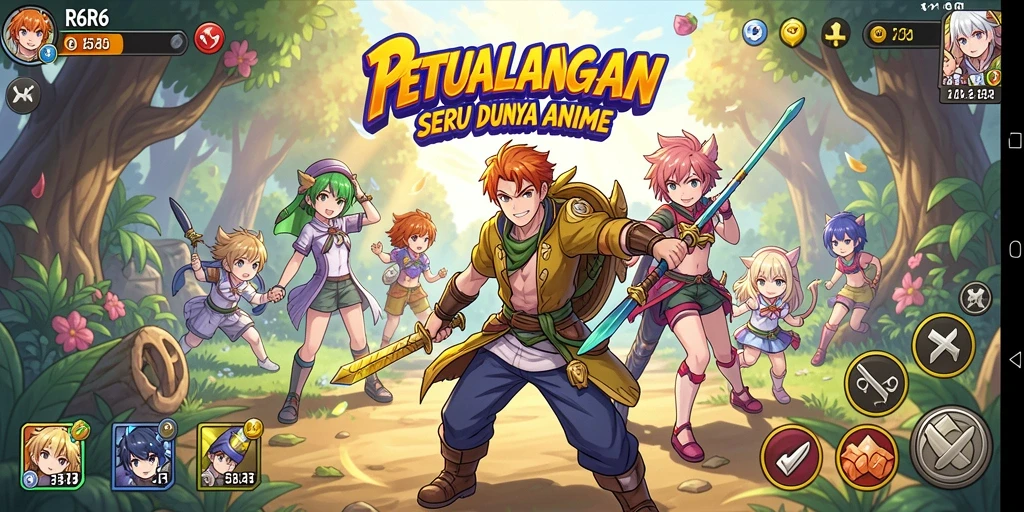 Tampilan aksi mendebarkan dalam game Anime R6R6.