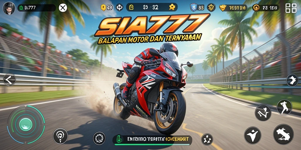 Gameplay SIA777: seru dan mendebarkan dalam balapan motor.