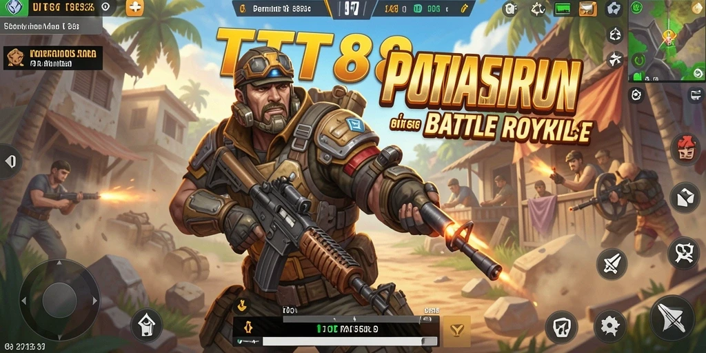 Screenshot gameplay TTT888 menampilkan aksi seru dalam pertarungan Battle Royale.